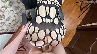 i feel so excited watching homemade porn with my stepsister's hot big ass in doggy style