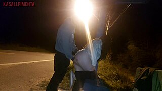 Latina Shows Big Ass to Stranger at Bus Stop for Monster Cock