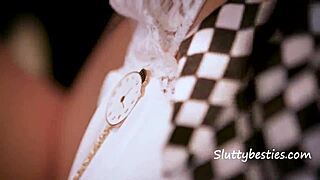 Alices Foursome With Queen Of Hearts Mad Hatter And White Rabbit In Crazy Gangbang Fantasy