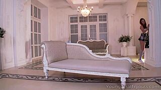 Young hottie teases with her perfect bottom before hardcore anal tryout with dude