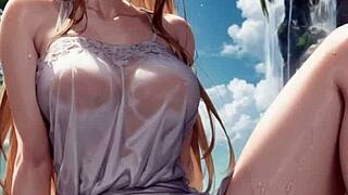 3d animated ai porn, she didn’t notice them watching her pussy masturbation asmr