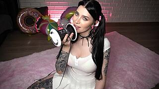 ASMR Perfect Bae Honey Haze On Her Knees Sucking Wet Tits For Orgasm!