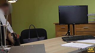 loan4k agent trades credit for steamy office sex with brunette babe