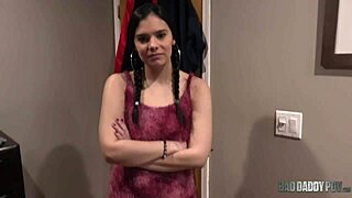 Latina teen Violet Star rides step dad's cock in wild pov. Baddaddypov captures every thrust