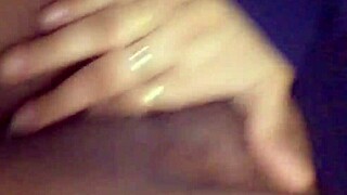 mixed teen girl fucks her hairy fat pussy 😈