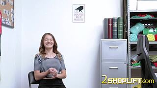 skinny teen caught stealing gets blowjob from horny officer