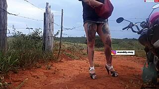 pornstar fucks teen blonde with big cock on public road