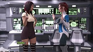 In space, Elsie explores her lesbian side with big-titted mature women.