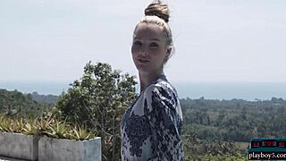 Australian teen blonde Thera Jane strips tiny body for Playboy shoot