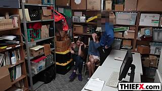 Foxy Burglar Gal Gets Punished With Hard Fucking In The Garage