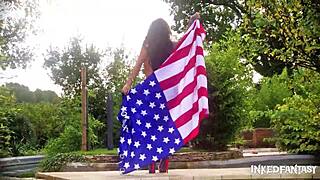 Daniela's striptease show for Independence Day