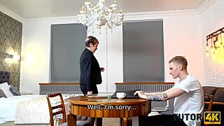 Mature Teacher and Young Student Develop Relationship in Classroom