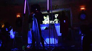 male stripper glows for milfs in public show