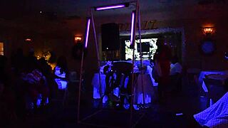 male stripper glows for milfs in public show