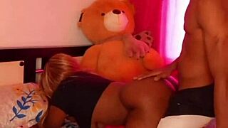 stepsister wakes horny for blowjob and creampie