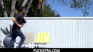 Young petite Maya Woulfe squirts for neighbor Donnie Rock. Their casual fling turns wild with intense fucking.