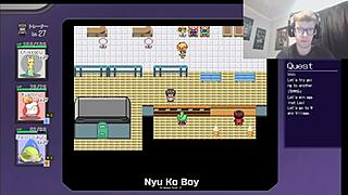 accidents lead to encounters at indoor pool in pokemon parody game