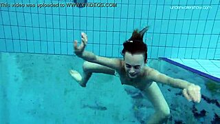 striped swimsuit teen with small tits at pool