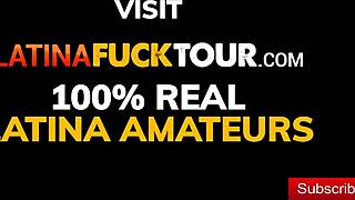 Homemade sex video of young Latina college girl sucks and rides huge cock