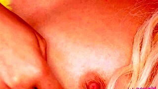 adorable petite blonde gets naked for close-up massage 😊