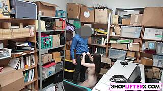 Shoplifting TEEN PAYS with Hardcore Action in Office