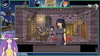 Brunette College Teacher Dominates in Wild Hentai Game Scene