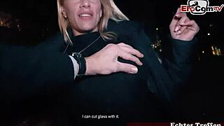 Picked up a blonde tattooed teen for street sex! 😍