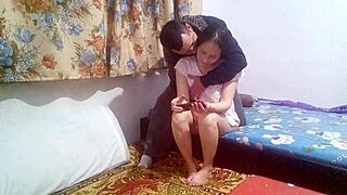 surprise stepsister watching xvideos, she gives blowjob and i fuck her