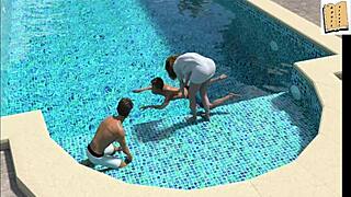 a wife and stepmother play a game together