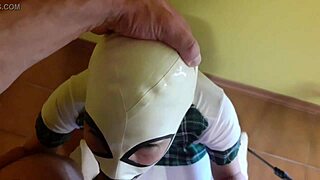 Laura's rough deepthroat and facial on heels!