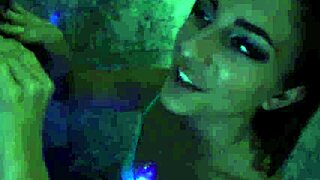 Inked teen girl next door gives handjob outdoors in POV.