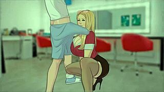 Pornstar sucks huge cock in Lust Legacy game, comparing to stepdad's monster