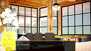 Blonde milf in new family cartoon game with big ass and tits.