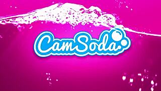 Brunette teen loves shrimp on webcam