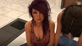 Jamie and shauna passionately kiss with big tits and ass in 3d anime