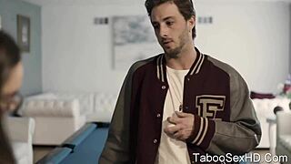 Brunette Teen Sucks and Fucks Football Player Intensely