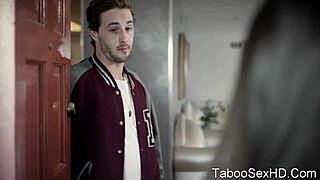 Brunette Teen Sucks and Fucks Football Player Intensely