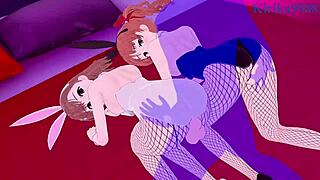 Mikoto Misaka and Kuroko Shirai Bunny Girl Intense 3P Sex - A Certain Scientific Railgun Hentai