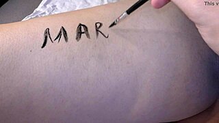 Hottie Big-Boobed Pregnant Teen Girl Gets Covered In Dirty Body Writings - Milky Mari