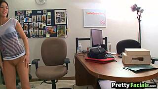 cute brunette brittany sexton gets cum on face in amateur facial 😍💦