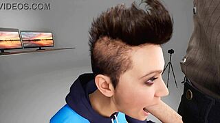 Teen In 3D Hentai Gives Deepthroat Blowjob With Gagging