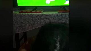 Latina friend's mom gets hardcore creampie during Poland vs Argentina game