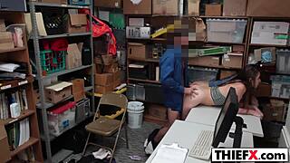 Teen accepts burglar's big cock punishment in garage.