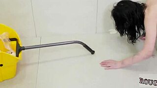 Bound teen scissoring in extreme bondage case!