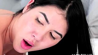 Alyssa first experience with a big breasted woman from a bail bond service
