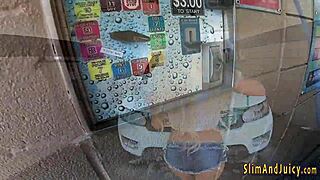 Busty blonde shakes ass hard