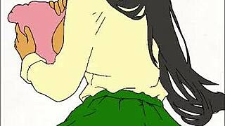 ebony student in school uniform hentai