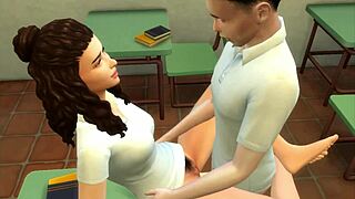 Wow! First-time virgin schoolgirl gets anal creampie in steamy classroom action!