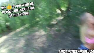 cute 18yo blonde with blue eyes gives handjob to monster cock pov