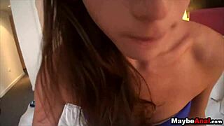 Watch this skinny brunette get butt fucked